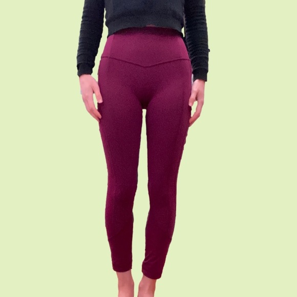 lululemon athletica Pants - lululemon plum leggings with pockets size 2